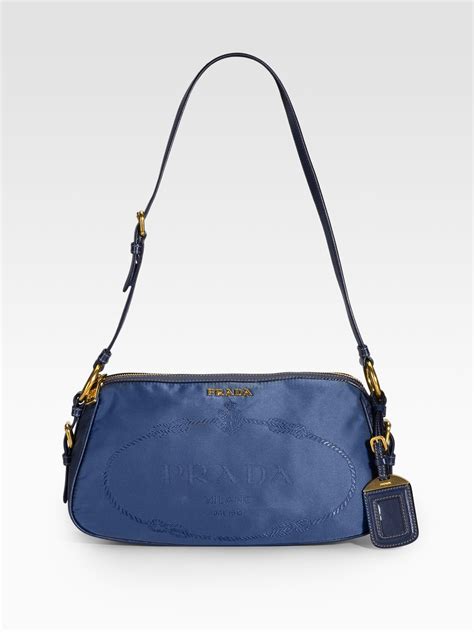 prada bag blue black leather|prada nylon saffiano bag.